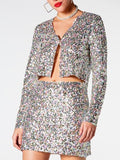 SEQUIN V NECK TWO PIECE SET