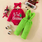 MY FIRST CHRISTMAS OVERALLS AND SWEATER SET