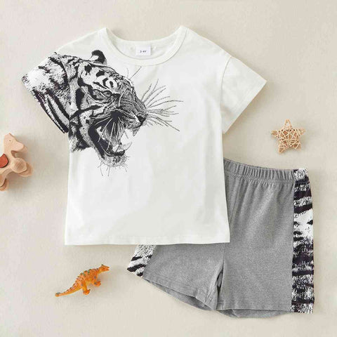 TIGER GRAPHIC TEE AND SHORTS SET