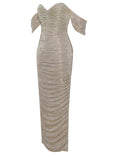 GOLD RUCHED DRESS