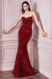 STRAPLESS SEQUIN SWEETHEART GOWN