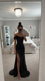 BLACK RUCHED SPARKLE GOWN