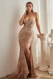 FITTED CUT OUT SEQUIN GOWN