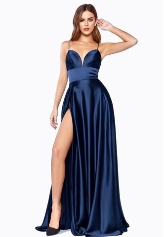 A LINE SATIN GOWN