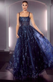 GLITTER PRINT A LINE GOWN