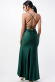 RUST OLIVE SATIN GOWN