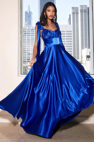 A LINE SOFT SATIN GOWN