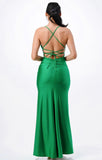 KELLY GREEN SATIN GOWN