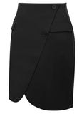 BLACK ASYMMETRICAL MINI SKIRT