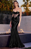 SATIN CORSET FITTED GOWN