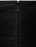 BLACK RUCHED CHIFFON MAXI DRESS