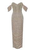 GOLD RUCHED DRESS