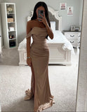 NUDE SATIN GOWN