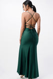 HUNTER GREEN SATIN GOWN