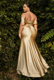 SATIN STRAPLESS FITTED GOWN