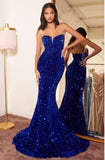 STRAPLESS SEQUIN SWEETHEART GOWN