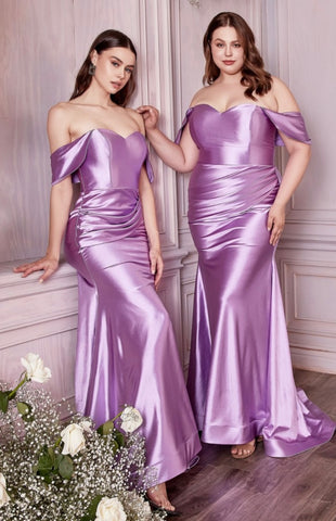 SATIN STRAPLESS FITTED GOWN