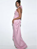 PINK CRYSTAL SATIN GOWN