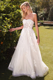 LACE BODICE A LINE BRIDAL GOWN