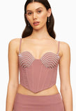 DOLLEY MAUVE CRYSTAL CORSET TOP