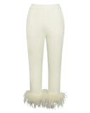 YASMIN SUIT FEATHER TRIM TROUSERS