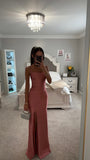 RUST ROSE SATIN GOWN
