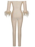 BEIGE FITTED JUMPSUIT