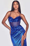 FITTED MESH CORSET GOWN