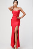 RED SATIN GOWN