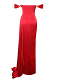 RED SWEETHEART SATIN GOWN